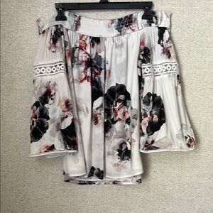 Jennifer Lopez Black and Pink Smocked Skirt Set